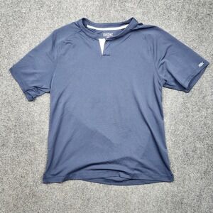 Rhone Shirt Mens Medium Blue Short Sleeve Henley Running Performance Tee